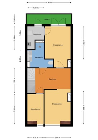 Floorplan - Heemskerkstraat 58A02, 3038 VJ Rotterdam